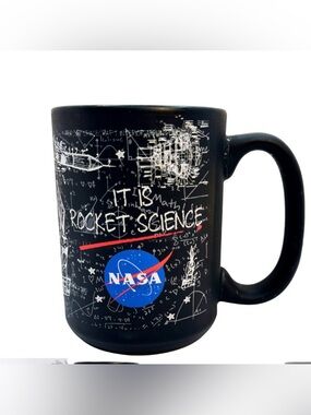 NASA Black Rocket Science Ceramic Coffee Mug with Logo